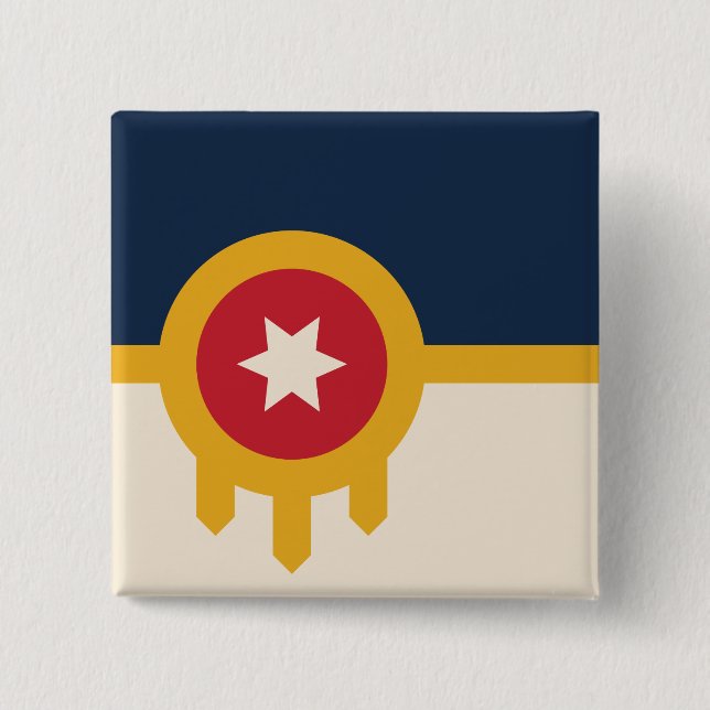 Flagge von Tulsa (Oklahoma) Button (Vorderseite)
