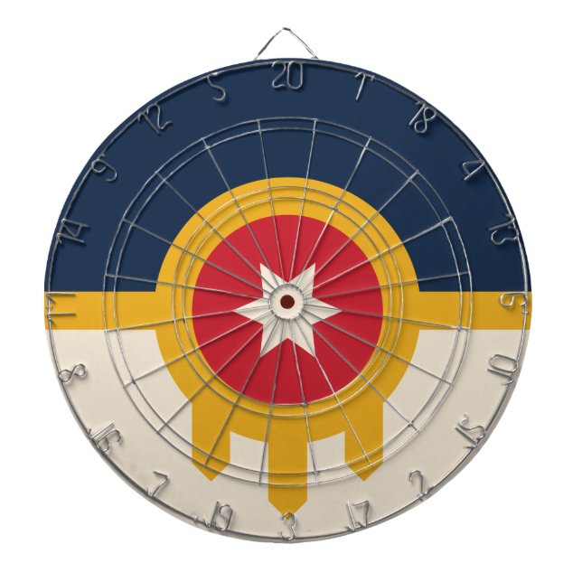 Flagge von Tulsa (Oklahoma) Dartscheibe (vorne)