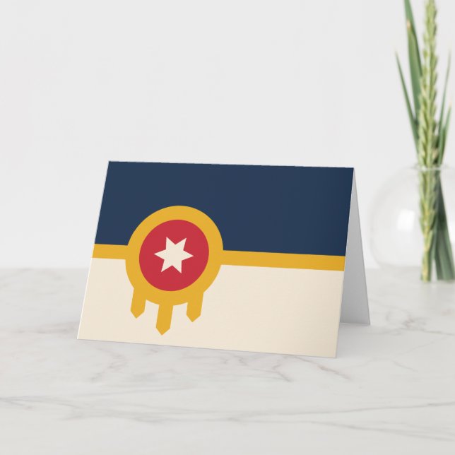 Flagge von Tulsa (Oklahoma) Karte (Vorderseite)