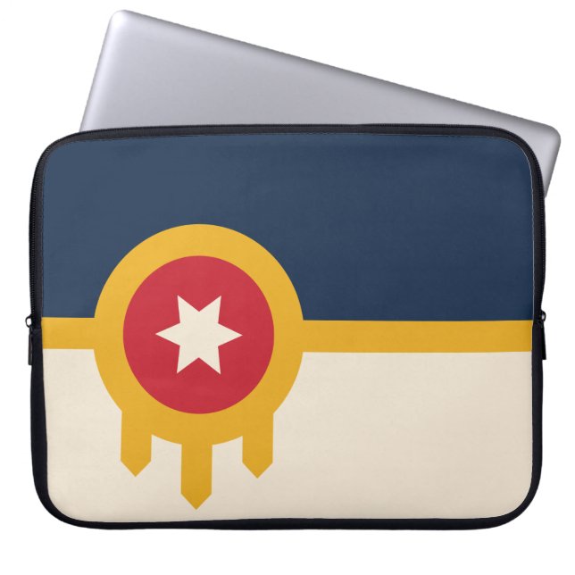 Flagge von Tulsa (Oklahoma) Laptopschutzhülle (Vorderseite)