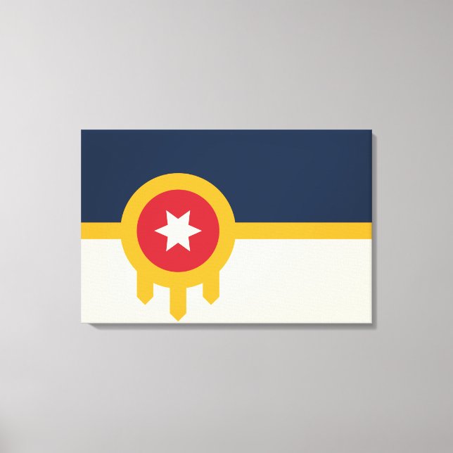 Flagge von Tulsa (Oklahoma) Leinwanddruck (Vorderseite)