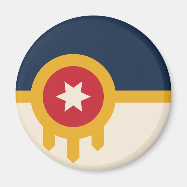 Flagge von Tulsa (Oklahoma) Magnet (Vorne)