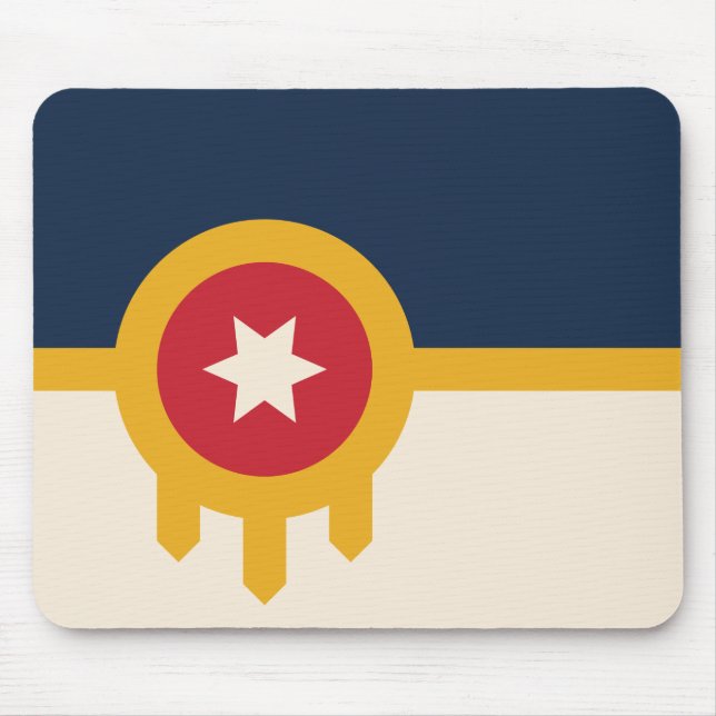 Flagge von Tulsa (Oklahoma) Mousepad (Vorne)