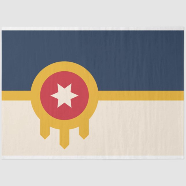 Flagge von Tulsa (Oklahoma) Seidenpapier (Vorderseite)