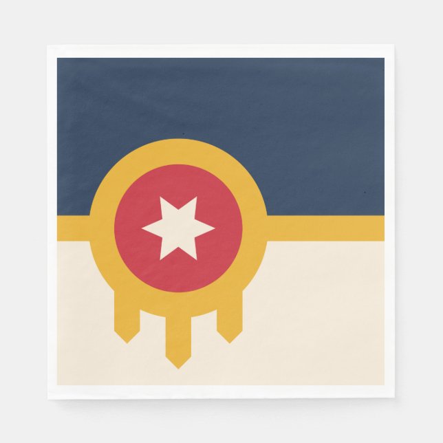 Flagge von Tulsa (Oklahoma) Serviette (Vorderseite)