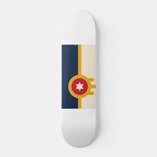 Flagge von Tulsa, Oklahoma Skateboard (Vorne)