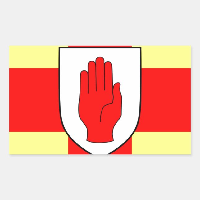 Flagge von Ulster - Nordirland Rechteckiger Aufkleber (Vorderseite)