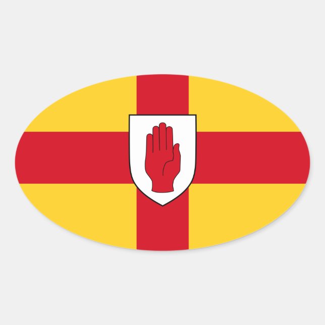 Flagge von Ulster Ovaler Aufkleber (Vorderseite)