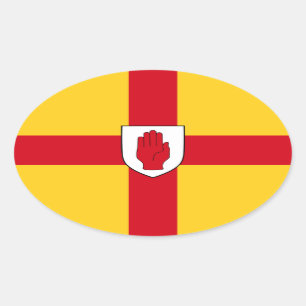 Flagge von Ulster Ovaler Aufkleber