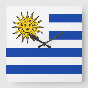 Flagge von Uruguay Banda Orientale Quadratische Wanduhr
