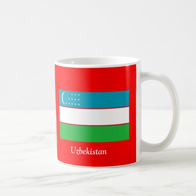 Flagge von Usbekistan Kaffeetasse (Rechts)