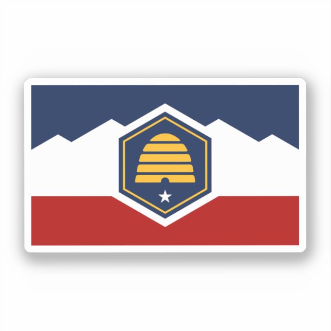 Flagge von Utah (Beehive Flag) Aufkleber (Vorderseite)