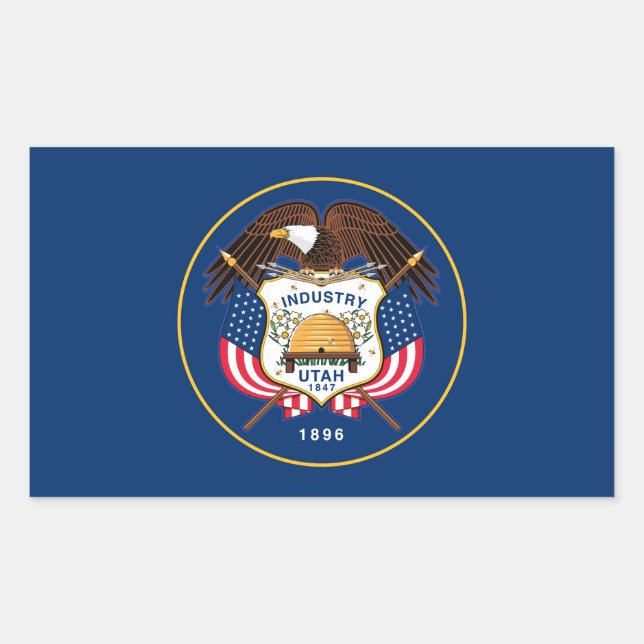Flagge von Utah Rechteckiger Aufkleber (Vorderseite)