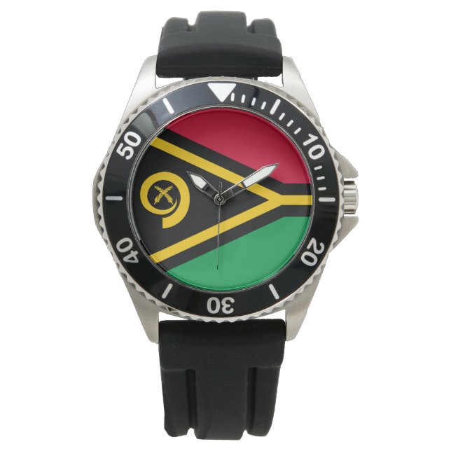 Flagge von Vanuatu Armbanduhr (Vorderseite)