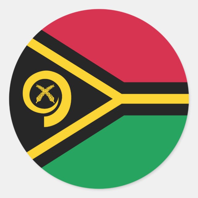 Flagge von Vanuatu Runder Aufkleber (Vorderseite)