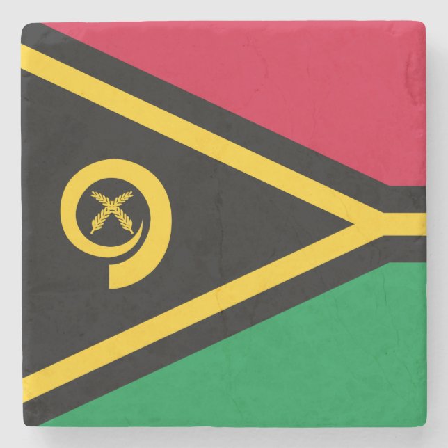 Flagge von Vanuatu Steinuntersetzer (Vorderseite)