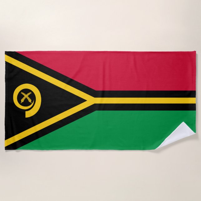 Flagge von Vanuatu Strandtuch (Vorderseite)