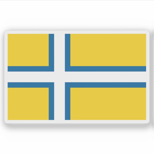 Flagge von Västergötland (West Gothland), Schweden Aufkleber (Vorderseite)