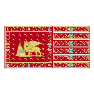 Flagge von Venedig, Italien (Venezia, Venetien, It Poster