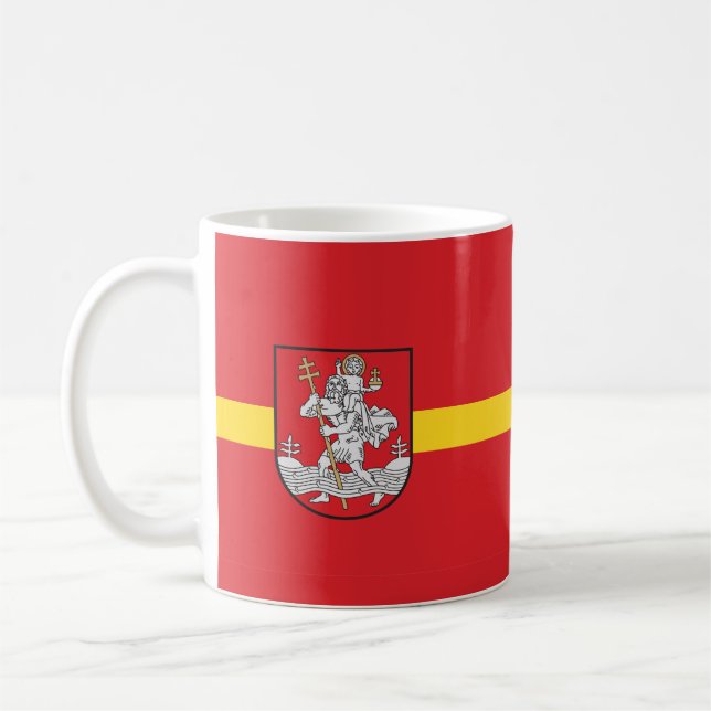 Flagge von Vilnius, Litauen Tasse des Kaffees (Links)