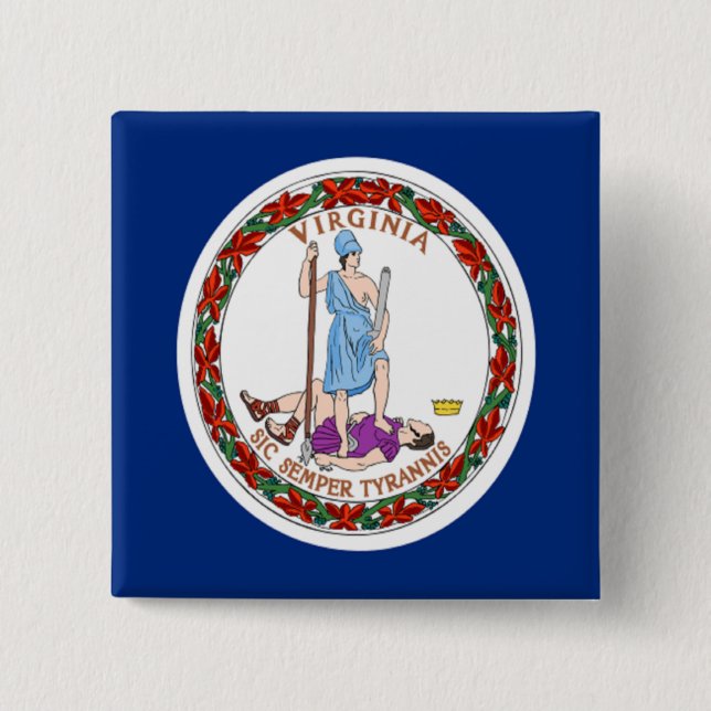 Flagge von Virginia Button (Vorderseite)