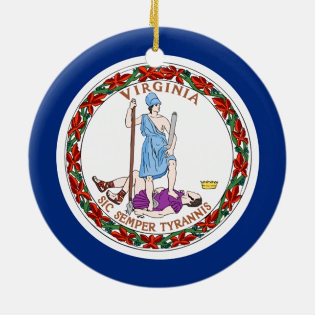 Flagge von Virginia Keramikornament (Hinten)
