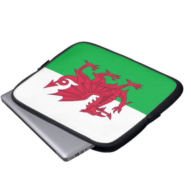 Flagge von Wales Laptopschutzhülle (Vorne Knopf)