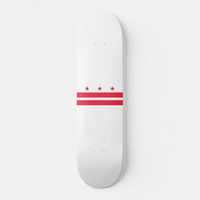 Flagge von Washington D.C. (District of Columbia) Skateboard (Vorderseite)