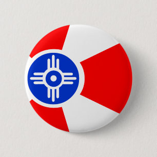 Flagge von Wichita Kansas Button