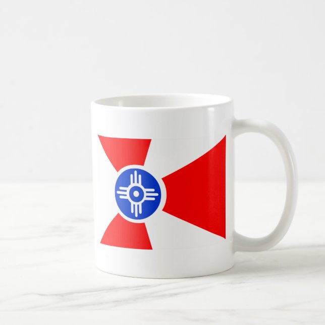 Flagge von Wichita Kansas Kaffeetasse (Rechts)