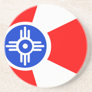 Flagge von Wichita Kansas Sandstein Untersetzer