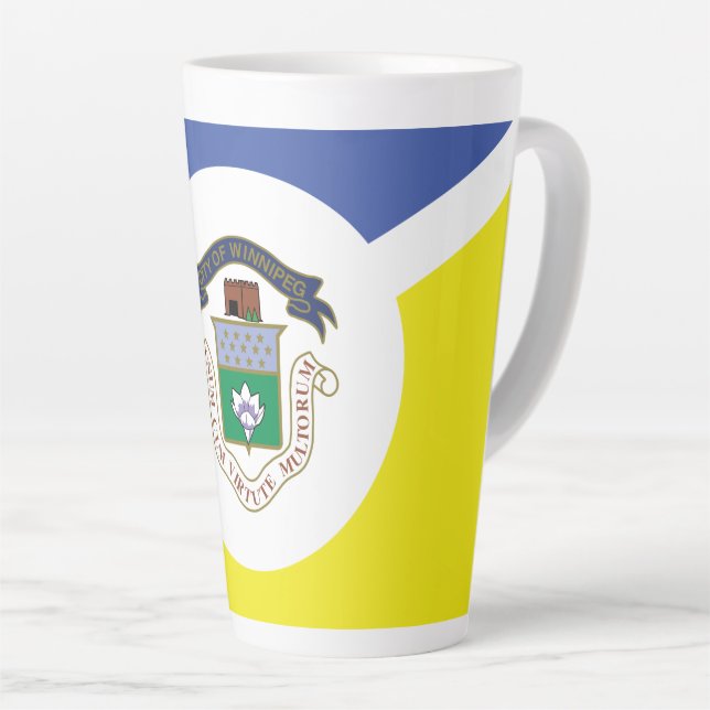 Flagge von Winnipeg, Manitoba Latte-Mug Milchtasse (Rechte Ecke)