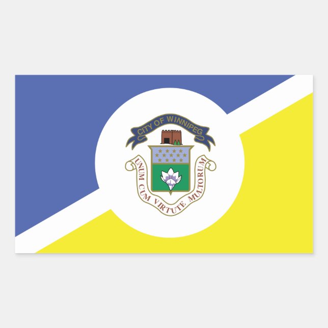 Flagge von Winnipeg, Manitoba Rechteckiger Aufkleber (Vorderseite)