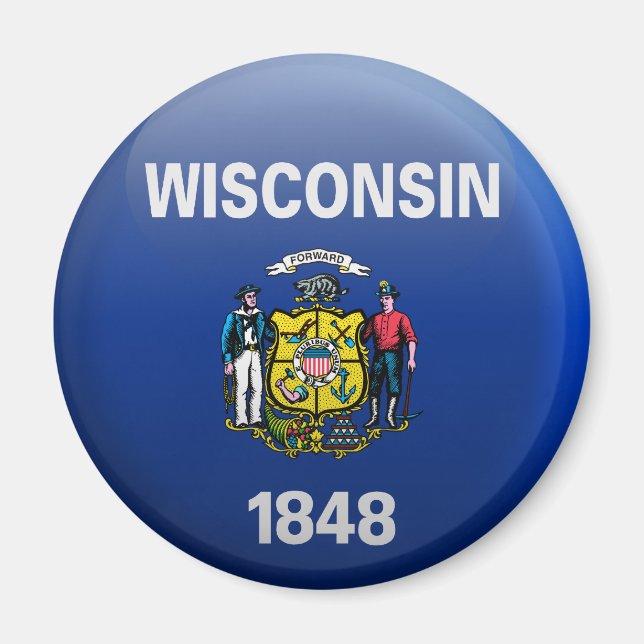 Flagge von Wisconsin Magnet (Vorne)