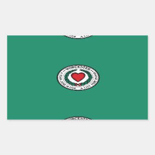Flagge von Worcester, Massachusetts Rechteckiger Aufkleber