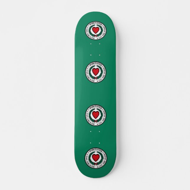 Flagge von Worcester, Massachusetts Skateboard (Vorne)