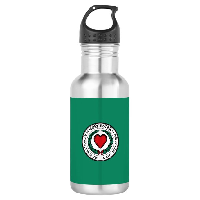 Flagge von Worcester, Massachusetts Stainless Stee Edelstahlflasche (Vorderseite)