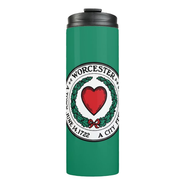 Flagge von Worcester, Massachusetts Thermal Tumble Thermosbecher (Vorderseite)