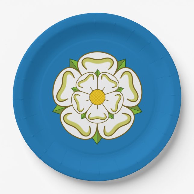 Flagge von Yorkshire (englischer Landkreis) Pappteller (Vorderseite)
