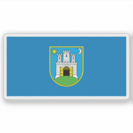 Flagge von Zagreb, Kroatien Aufkleber