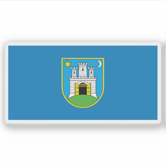 Flagge von Zagreb, Kroatien Aufkleber (Vorderseite)
