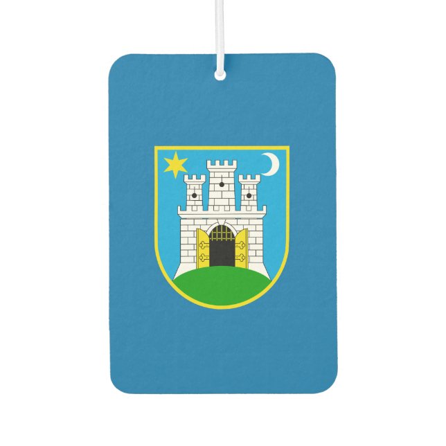 Flagge von Zagreb, Kroatien Autolufterfrischer (Vorderseite)