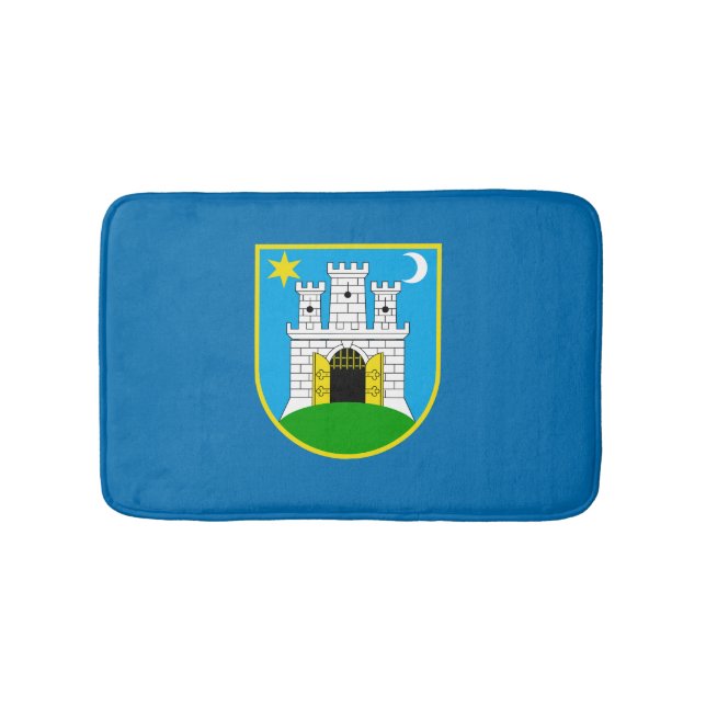 Flagge von Zagreb, Kroatien Badematte (Vorderseite)