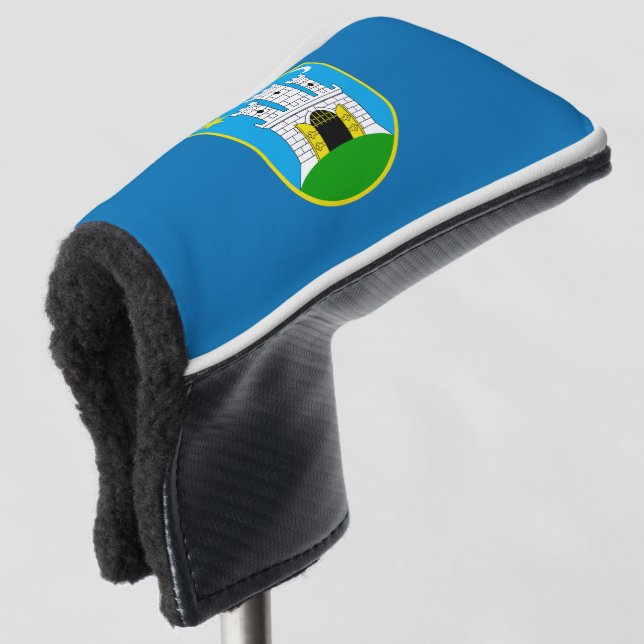Flagge von Zagreb, Kroatien Golf Head Cover Golf Headcover (3/4 Vorderseite)