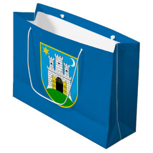 Flagge von Zagreb, Kroatien Große Geschenktasche Geschenktüte