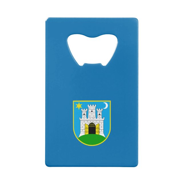 Flagge von Zagreb, Kroatien Kreditkarte Flaschenöf Geldbeutel Flaschenöffner (Vorderseite)