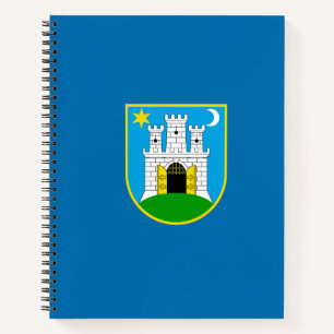 Flagge von Zagreb, Kroatien Notebook Notizbuch