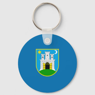 Flagge von Zagreb, Kroatien Schlüsselanhänger
