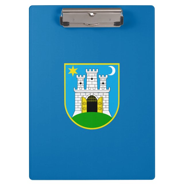 Flagge von Zagreb, Kroatien Zwischenablage Klemmbrett (Vorderseite)