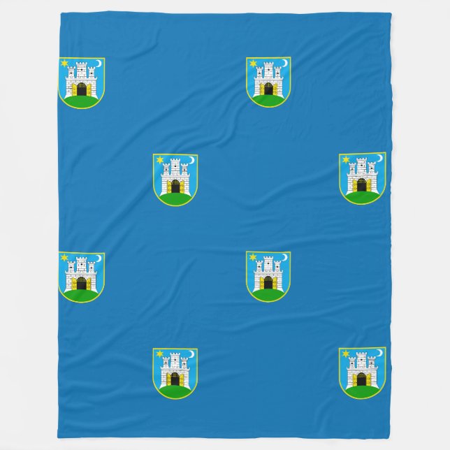 Flagge von Zagreb, Kroatisch-Fleece Blanket Fleecedecke (Vorderseite)